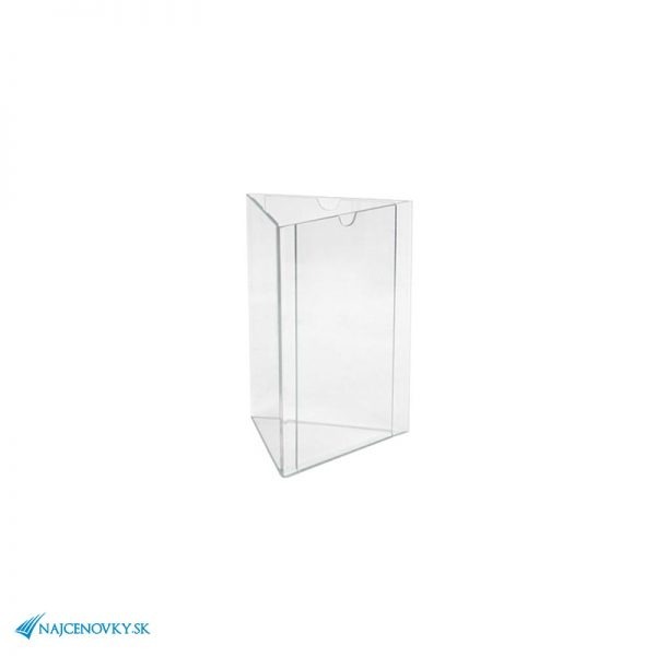 Plexi menu stojanček trojstranný, formát 1-3 A4