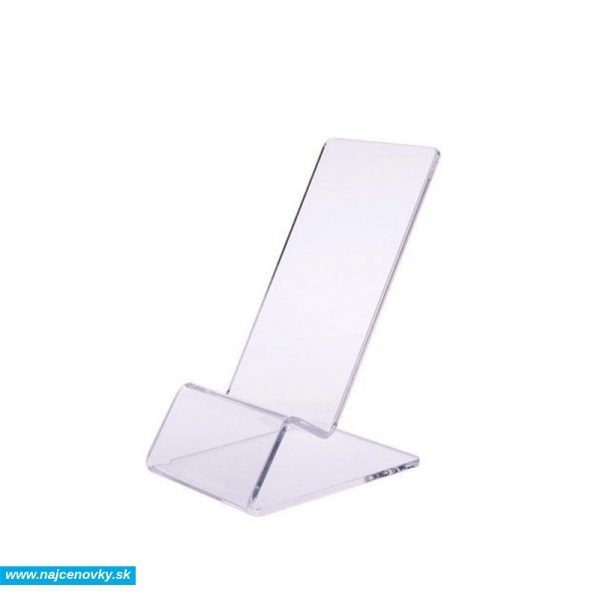 Plexi stojanček na mobilný telefón, číry