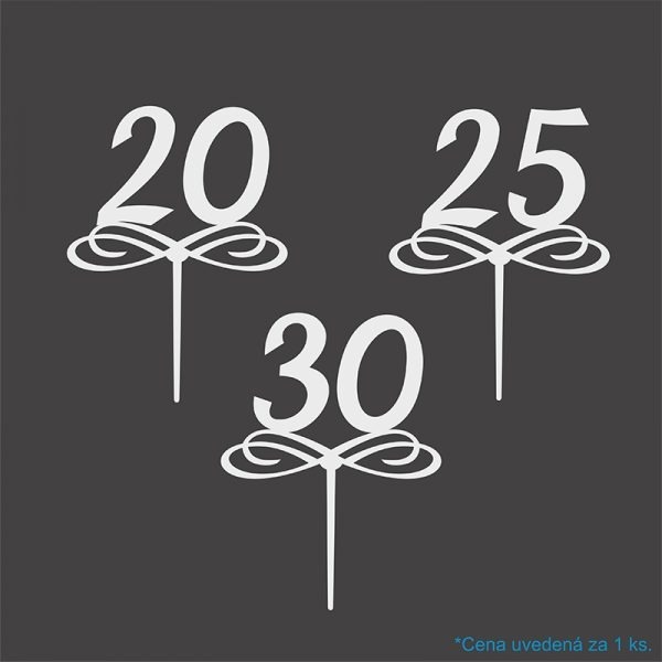 zapich s číslom 20, 25, 30