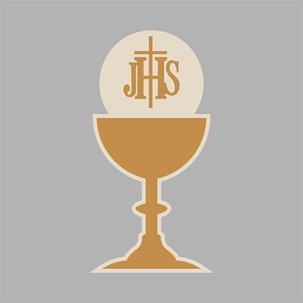 Drevená dekorácia do kostola – Kalich s hostiou 1