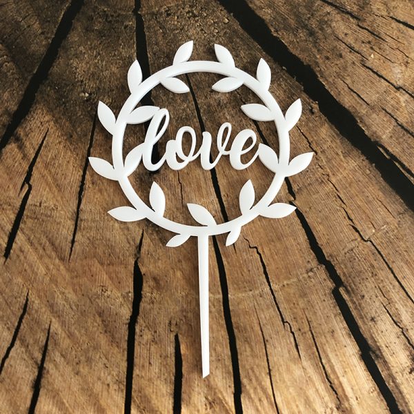 Plexi zápich LOVE s venčekom