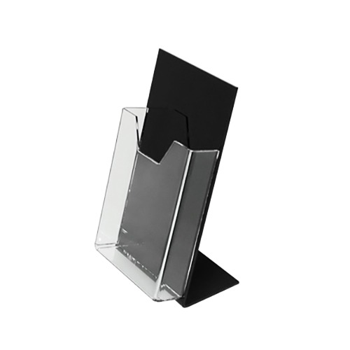 Dvojfarebný stojanček na brožúry, čierny